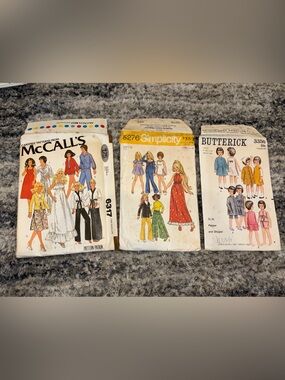 Vintage Dolly Costume Patterns- White & Yellow